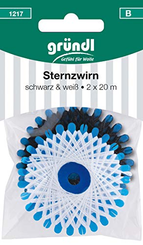 Gründl 2 Sternzwirn 2 x 20 Meter=40 Meter weiß & schwarz von Gründl