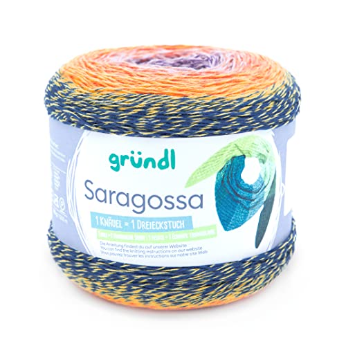 Gründl 4907-05 Saragossa Garn, Cotton, Sonnenaufgang color, 1 x 250 g, 250 Gramm von Gründl