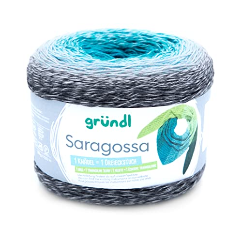 Gründl 4907-06 Saragossa Garn, Cotton, Lagune color, 1 x 250 g, 250 Gramm von Gründl