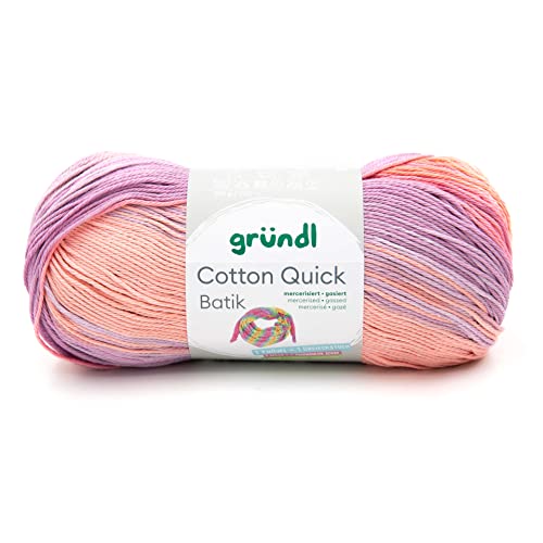 Gründl 4921-06 Cotton Quick Batik Garn, creme-rosa-lila-flieder, 1 x 100 g von Gründl