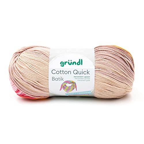 Gründl 4921-07 Cotton Quick Batik Garn, beigebraun-rosa-orange, 1 x 100 g von Gründl