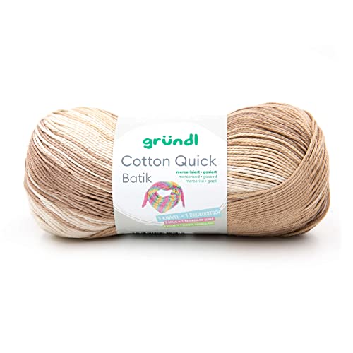 Gründl 4921-08 Cotton Quick Batik Garn, natur-braun-beige, 1 x 100 g von Gründl