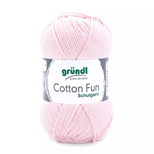 Gründl Cotton Fun Strickgarn/ Häkelgarn (weiches Garn aus 100% Baumwolle , OEKO-TEX zertifiziert, 50 g/115 m, Nadelstärke: 3-4, 1 Knäuel á 50 g), orchidee von Gründl