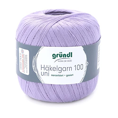 Gründl Häkelgarn 100 Garn, Wool, Flieder, 566 m von Gründl