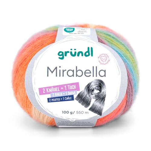 Gründl Mirabella, kuscheliges Wollmischgarn, Farberlauf,100 g / 550 m,80% Polyacryl, 20% Wolle,NS 3,5-4,5 mm (05) von Gründl