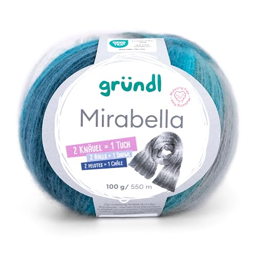 Gründl Mirabella, kuscheliges Wollmischgarn, Farberlauf,100 g / 550 m,80% Polyacryl, 20% Wolle,NS 3,5-4,5 mm (06) von Gründl