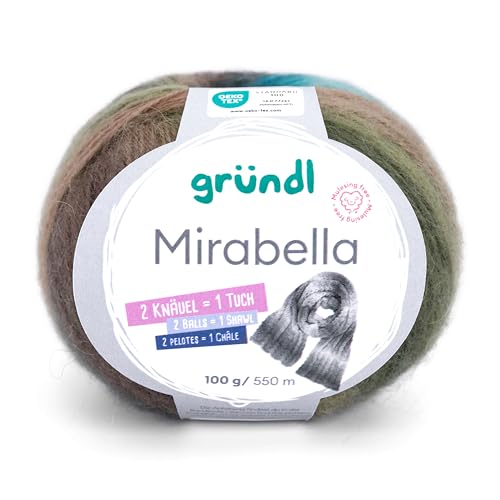 Gründl Mirabella, kuscheliges Wollmischgarn, Farberlauf,100 g / 550 m,80% Polyacryl, 20% Wolle,NS 3,5-4,5 mm (11) von Gründl