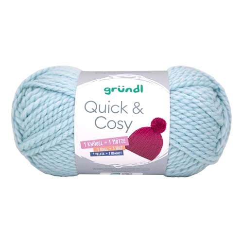 Gründl Quick und Cosy 150 g, Wolle für Stricken und Häkeln, voluminöses Garn, weich und warm, DIY Projekte, Schals, Mützen, Decken, Pullover, Accessoires Farbe 03 von Gründl