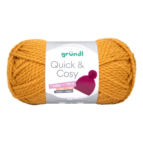 Gründl Quick und Cosy 150 g, Wolle für Stricken und Häkeln, voluminöses Garn, weich und warm, DIY Projekte, Schals, Mützen, Decken, Pullover, Accessoires Farbe 05 von Gründl