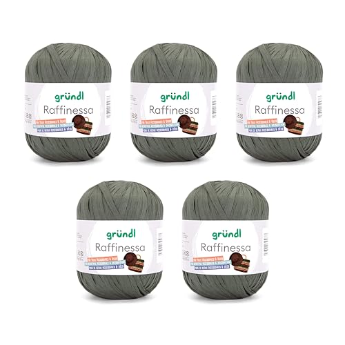 Gründl Raffinessa - Papiergarn - Raffiabast - Papierschnur aus 100% Viskose zum Korbflechten - 5 x 100 g / 120 m - Tannengrün Gründl Raffinessa - Papiergarn - Raffiabast - Papierschnur aus 100% Viskose zum Korbflechten - 5 x 100 g / 120 m - Tannengrün von Gründl