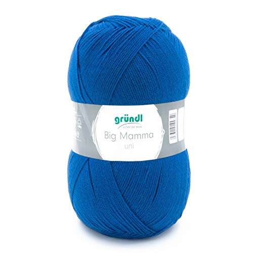 Gründl Wolle Big Mamma Uni - 1 Knäuel 400 g / 1040 m - Strickgarn - Häkelgarn - 100% Polyacryl - Weich & Pflegeleicht - Nadelstärke 3,5-4,5 - jeans von Gründl