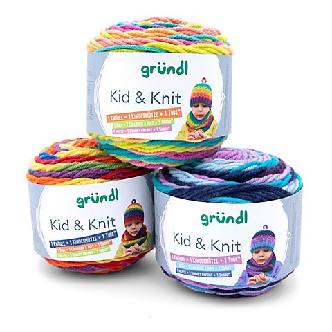 gründl Wolle Kid & Knit – Garn-Set von Gründl