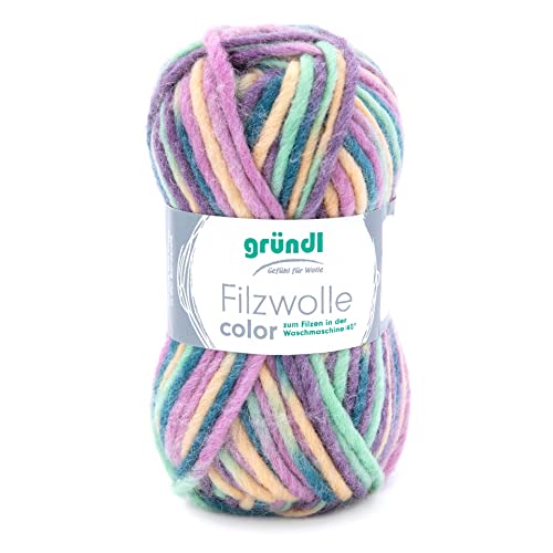 Gründl Filzwolle color,Filzen in der Waschmaschine,50gr. 100% Schurwolle, (44 rose-grün) von Gründl