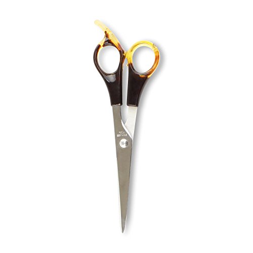 Grunwerg Sister Schere 901/2 Friseurschere mit 6.5 cm Klinge aus Edelstahl – 17.5 cm, von Hand gemacht, poliert, kardiert, Griff aus Acryl mit Schildplatt Farbe von Grunwerg