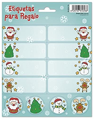 Erik ele0175 – Pack von 16 Selbstklebende und 8 Stickers, Motiv Weihnachten von Grupo Erik