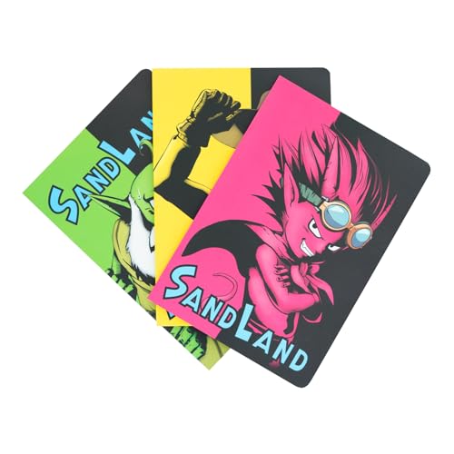 Grupo Erik 3er Pack Sand Land Beelzebub, Roa y Thief Notizbücher A5 - Notizbuch klein A5-1 Notizbuch Liniert 1 Notizbuch Dotted 1 Notizbuch Blanko - Notizblock A5 von Grupo Erik