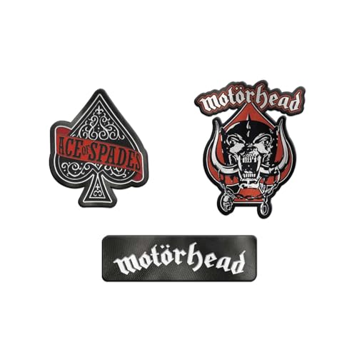 Grupo Erik 3 Stück Flicken - Motorhead | Aufbügler Patches Aufbügler Aufnäher Band Patches Stickerei Patches Applikation Patches für Kleidung Patches für Rucksäcke von Grupo Erik