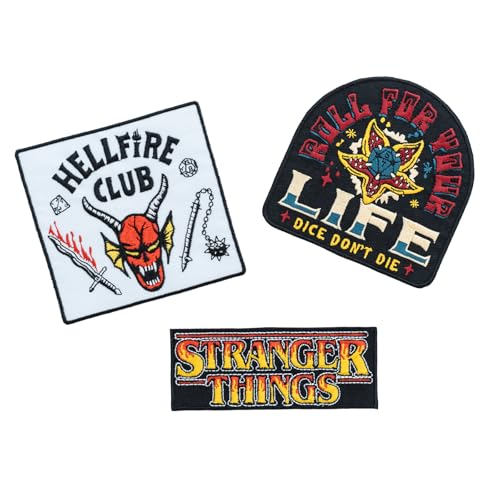 Grupo Erik 3er Set Patches - Stranger Things | Bügelflicken zum Aufnähen Aufnähen Stickerei Patches Applikation Patches für Kleidung Patches für Rucksäcke | Stranger Things Merchandise von Grupo Erik