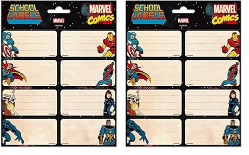 Grupo Erik Aufkleber - Etiketten Marvel Comics Avengers Selbstklebend zum Beschriften (Packung mit 2) von Grupo Erik