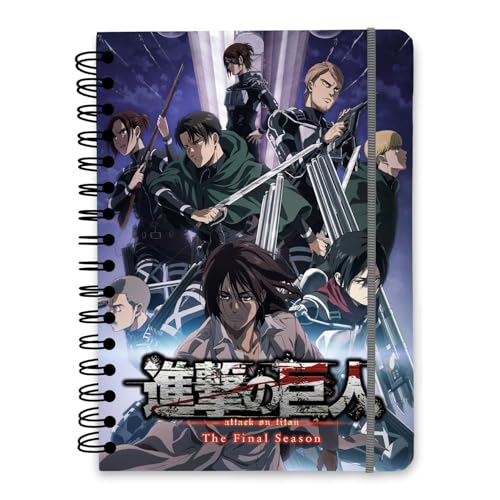 Grupo Erik Bullet Journal Dotted A5 Attack on Titan - Hard Cover Notizblock A5 Ringbuch Notizbuch A5 Dotted Tagebuch für Erwachsene und Kinder mit Ringbindung - Offizieller Attack on Titan Merch von Grupo Erik