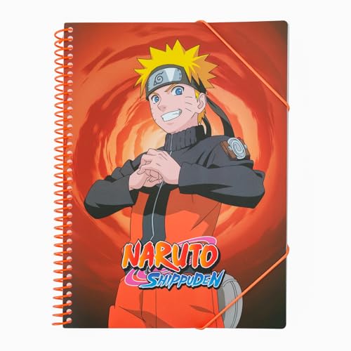 Grupo Erik Folien Ordner A4 Schmal Naruto Shippuden Ordner mit Folien A4 Dokumentenmappe A4 mit 30 Hüllen - Offizieller Naruto Merch von Grupo Erik