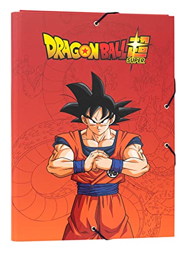 Grupo Erik Mappe A4 Premium - Sammelmappe A4 Goku Dragon Ball Dokumentenmappe A4 mit Gummizug - Heftmapppe A4 Schule Zubehör Heftbox A4 Schulranzen Eckspanner Ordnungsmappe von Grupo Erik