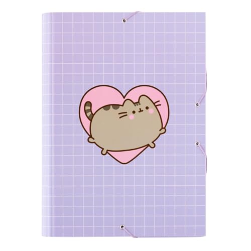 Grupo Erik Mappe A4 Sammelmappe A4 Pusheen Fanartikel Dokumentenmappe A4 Gummizug - Heftmapppe A4 Schule Zubehör Heftbox A4 Schulranzen Eckspanner Ordnungsmappe Büro Zubehör Schul Zubehör von Grupo Erik