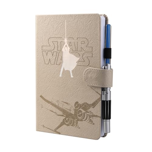 Grupo Erik Notizbuch A5 mit Laserschwert Stift Star Wars Luke Skywalkeer Notizbuch A5 Dotted Notizbuch Klein - Reisetagebuch zum selberschreiben Bullet Journal Dotted A5 Tagebuch Mädchen und Jungen von Grupo Erik