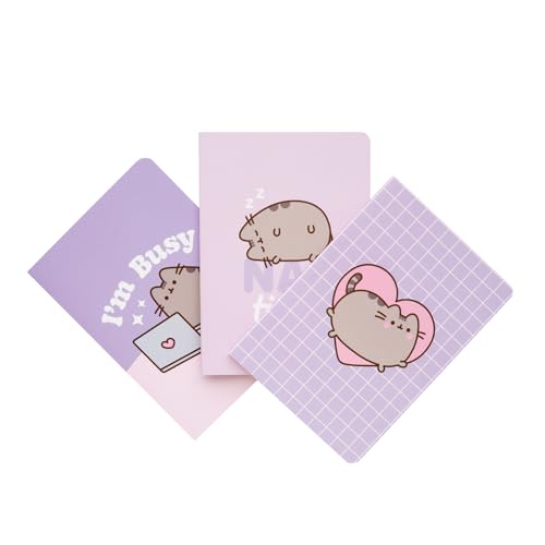 Grupo Erik Pusheen A6-Notizbücher, A6, Notizbücher, A6, Notizblöcke A6, A6, Notizblock, A6 Skizzenbuch, niedliche Schreibwaren, niedliche Geschenke, niedliche Notizbücher, 3 Stück von Grupo Erik