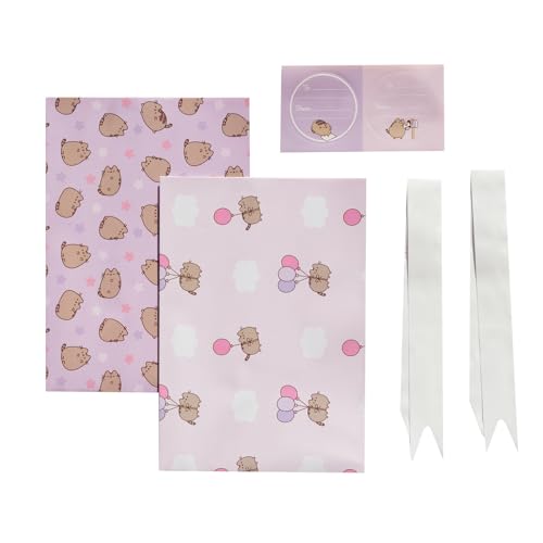 Grupo Erik Pusheen Geschenkpapier für Kinder, Mädchen, originelles Geschenkpapier + Weihnachtsgeschenk-Set, 2 Geschenktüten: Geschenkpapier (50 x 70 cm), Geschenkverpackung von Grupo Erik