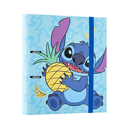 Grupo Erik Ringordner A4 Premium Disney Stitch Tropical Ordner A4 Schmal - Aktenordner A4 2 Ringe - Ringbuch DIN A4 Schmal - Schule Zubehör oder Büro Zubehör ordner - Ordner A4 Motiv von Grupo Erik