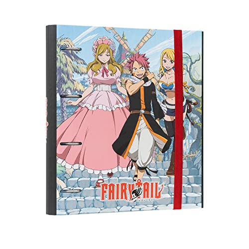 Grupo Erik Ringordner A4 Schmal 4 Ringe - Ordner A4 Schmal Fairy Tail - Aktenordner 4 Ringe - Ringbuch A4 - A4 Ordner A4 Schmal - Ringbuch A4 Aktenordner A4 Büro Zubehör Schul Zubehör von Grupo Erik