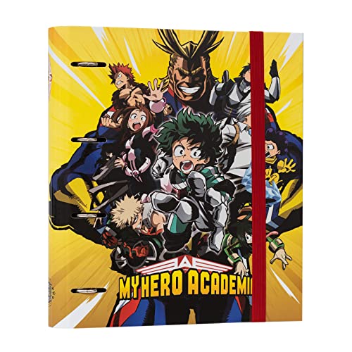 Grupo Erik Ringordner A4 Schmal 4 Ringe - Ordner A4 Schmal Premium My Hero Academia Manga - Aktenordner 4 Ringe - A4 Ordner A4 Schmal - Ringbuch A4 Aktenordner A4 Büro Zubehör Schul Zubehör von Grupo Erik