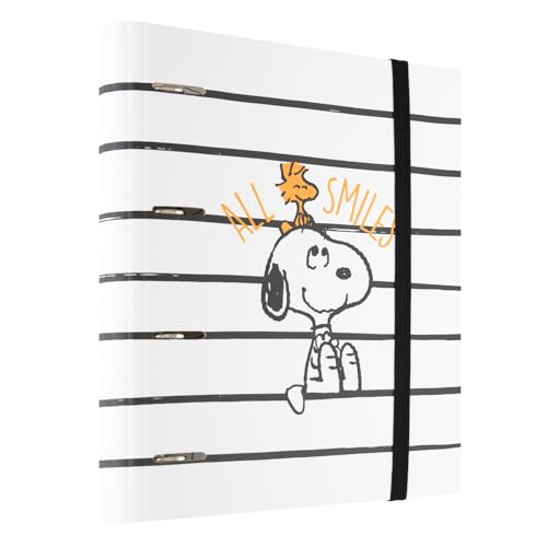 Grupo Erik Ringordner A4 Schmal 4 Ringe - Ordner A4 Schmal Premium Peanuts Snoopy Fanartikel Aktenordner 4 Ringe - A4 Ordner A4 Schmal - Ringbuch A4 Aktenordner A4 Büro Zubehör Schul Zubehör von Grupo Erik