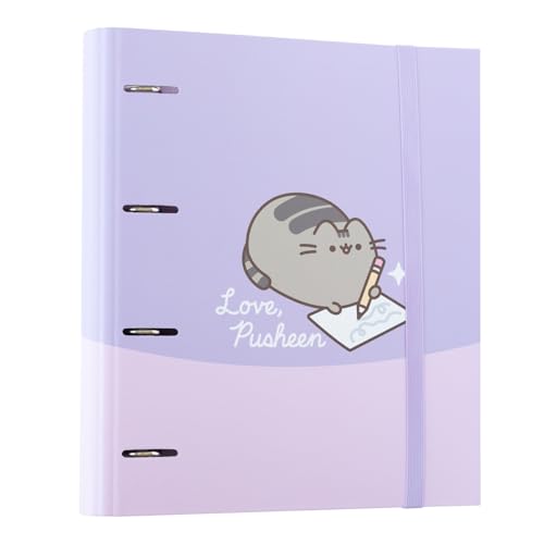 Grupo Erik Ringordner A4 Schmal 4 Ringe - Ordner A4 Schmal Premium Pusheen Fanartikel Aktenordner 4 Ringe - A4 Ordner A4 Schmal - Ringbuch A4 Aktenordner A4 Büro Zubehör Schul Zubehör von Grupo Erik