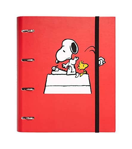 Grupo Erik Ringordner A4 Schmal 4 Ringe - Ordner A4 Schmal Premium Snoopy Fanartikel - Aktenordner 4 Ringe - Ringbuch A4 - A4 Ordner A4 Schmal - Ringbuch A4 Aktenordner A4 Büro Zubehör Schul Zubehör von Grupo Erik