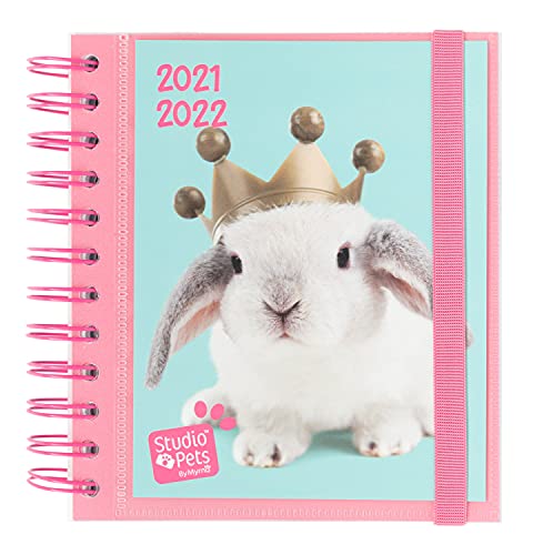 Grupo Erik Schulplaner 2021 2022 Studio Pets Hase - Ringbuch Kalender Terminkalender Tagesplaner Terminplaner ADPM2114 Türkis von Grupo Erik