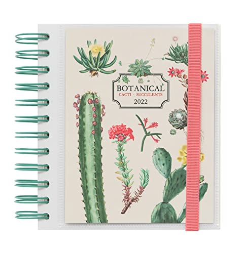 Grupo Erik Terminkalender 2022 - Botanical Cacti Taschenkalender 2022 klein - Ringbuch A5 Kalender 2022, AAEDPM2202, Botanical grün von Grupo Erik