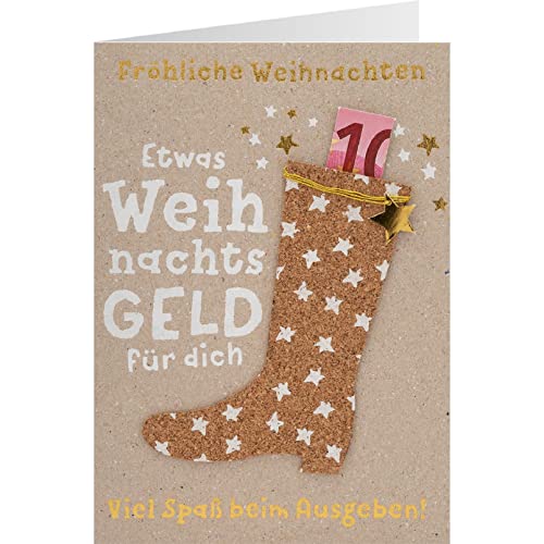 Sheepworld - 90999 - Klappkarte, mit Umschlag, Weihnachten, Nr. 7, Korkkarte, Geldgeschenk, Etwas Weihnachtsgeld für dich, 16,5cm x 11,5cm von Gruss und Co