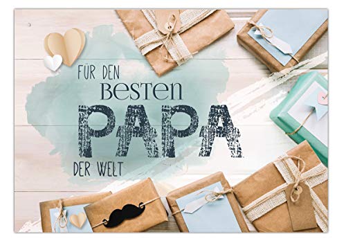 Grußkarte"Für den besten Papa der Welt." Klappkarte incl. Umschlag von Fiico