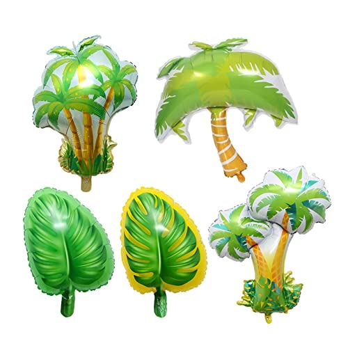 Palmen-Partydekorationen, Tropische Luftballons, Folien-Hawaii-Partyballons, Wiederverwendbare Tropische Partydekorationen für Tür, Schlafzimmer, Wohnzimmer, Wand, Fenster von Gruwkue