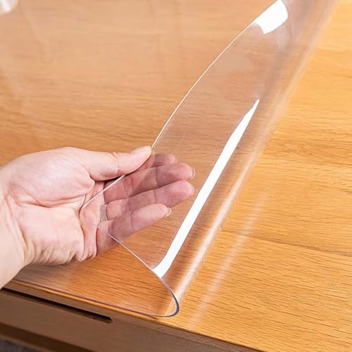 Gruytoie Abwaschbar Tischdecke transparent, Rechteckige Tischdecke Transparent Kratzfeste, Wasserdicht PVC Tischschutz Abwaschbar, für Büro-Kommode, Nachttisch (1.5mm 100x100cm/39x39in) von Gruytoie