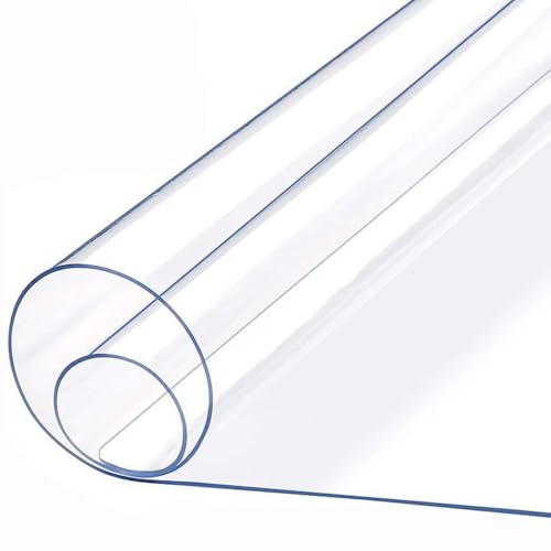 Gruytoie Klare Tischdecke Rechteckige 65x175cm, Durchsichtige Tischdecken Wasserdicht, Tischdecke Tischfolie transparent, PVC Tischdecke abwischbar, für Zuhause, Küche von Gruytoie