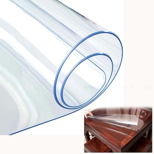 Gruytoie Tischdecke Durchsichtig 70x120cm, wasserdichte, Rechteckige Klare Tischdecke, Transparent Tischdecke PVC, Fettdicht Abwaschbar, Für Küche Esszimmer von Gruytoie