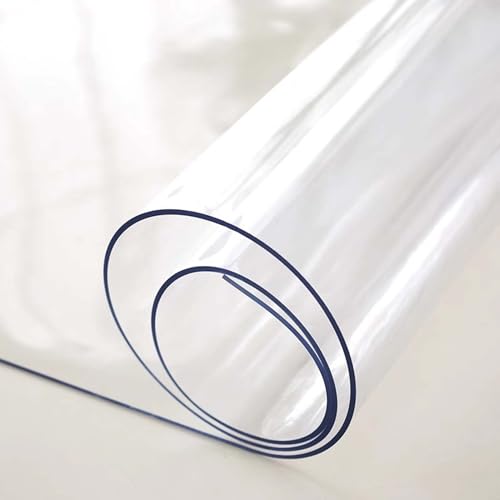 Gruytoie Tischdecke Tischfolie transparent 100x100cm, Fettdicht Tischschutzfolie Rechteckige, Abwaschbare Tischdecke Wasserdicht, Plastik Tischfolie Transparent, Abwaschbar von Gruytoie