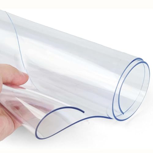 Gruytoie Tischdecke Transparent Rechteckige, Tischschutz Abwaschbar, Durchsichtige Tischdecken Wasserdicht, Kratzfest, pflegeleicht, für Zuhause, Küche (130x210cm/51x83in) von Gruytoie