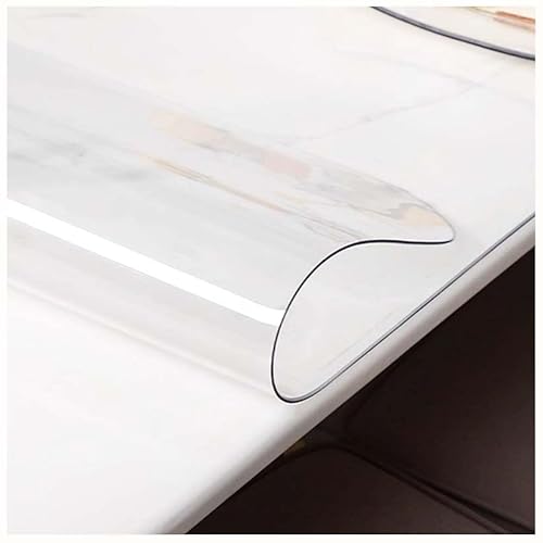 Gruytoie Tischdecke Transparent Tischfolie 100x200cm, Transparente Tischdecke und Tischschutz, 1mm Dicke Transparente PVC-Tischdecke Rechteckige, Wasserdicht Tischschutz Abwaschbar von Gruytoie