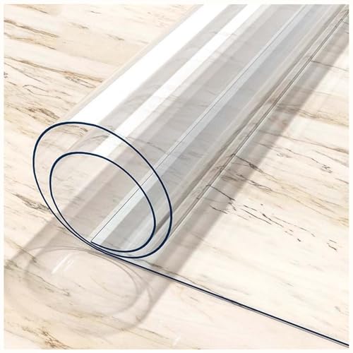 Gruytoie Transparent PVC Tischdecke Tischmatte 100x160cm, 1.5 mm Dicke Tischfolie Durchsichtige Rechteckige, Tischdecke Transparent, Wasserdicht Klare Tischdecke, Hitzebeständig von Gruytoie