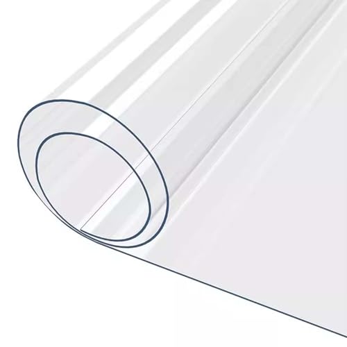 Gruytoie tischfolie Transparent 2mm Dicke 105x220cm, PVC Tischdecke Transparent, Tischfolie transparent Wasserdicht, Durchsichtige Tischdecke Rechteckige, Kratzfest, Fettdicht, für Zuhause, Küche von Gruytoie