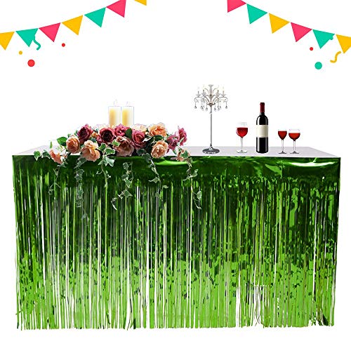 Gshy Hawaiianischer Tisch, Tischdekoration, für Party, Halloween, Picknick, für Geburt, Hochzeit, Geburtstag, Bar, Valentinstag, Weihnachten, 2,75 x 0,75 m (grün) von Gshy